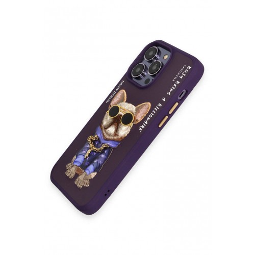Newface iPhone 14 Pro Kılıf Nimmy Glass Desenli Kapak - Derin Mor Newface iPhone 14 Pro Kılıf Nimmy Glass Desenli Kapak - Derin Mor