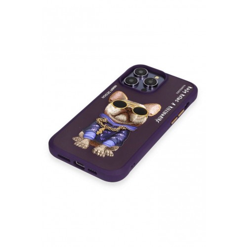 Newface iPhone 14 Pro Kılıf Nimmy Glass Desenli Kapak - Derin Mor Newface iPhone 14 Pro Kılıf Nimmy Glass Desenli Kapak - Derin Mor