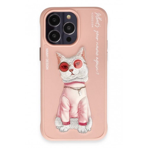 Newface iPhone 14 Pro Kılıf Nimmy Glass Desenli Kapak - Pembe Newface iPhone 14 Pro Kılıf Nimmy Glass Desenli Kapak - Pembe