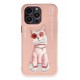 Newface iPhone 14 Pro Kılıf Nimmy Glass Desenli Kapak - Pembe Newface iPhone 14 Pro Kılıf Nimmy Glass Desenli Kapak - Pembe