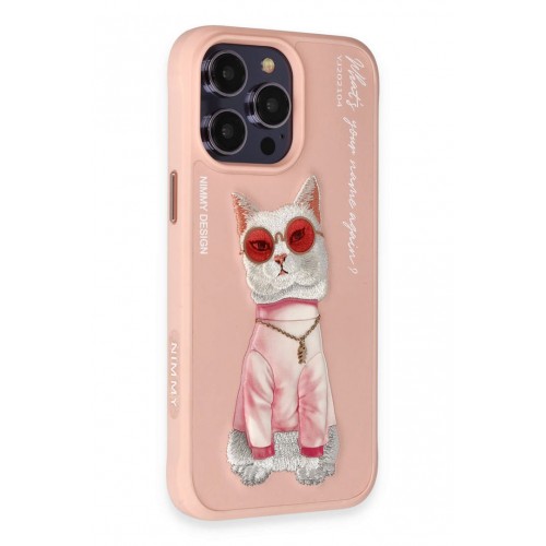 Newface iPhone 14 Pro Kılıf Nimmy Glass Desenli Kapak - Pembe Newface iPhone 14 Pro Kılıf Nimmy Glass Desenli Kapak - Pembe