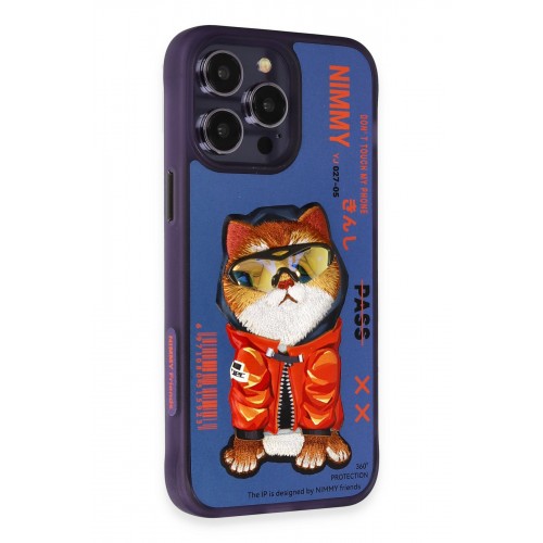 Newface iPhone 14 Pro Kılıf Nimmy Glass Desenli Kapak - Mavi Newface iPhone 14 Pro Kılıf Nimmy Glass Desenli Kapak - Mavi