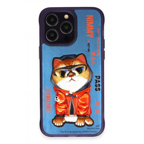 Newface iPhone 14 Pro Max Kılıf Nimmy Glass Desenli Kapak - Mavi Newface iPhone 14 Pro Max Kılıf Nimmy Glass Desenli Kapak - Mavi