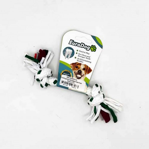 EuroDog Diş İpi İki Düğüm Kalın Yeşil Beyaz 15 cm EuroDog Diş İpi İki Düğüm Kalın Yeşil Beyaz 15 cm