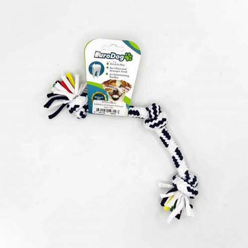 EuroDog Diş İpi Üç Düğüm Mavi Beyaz Çizgi 15 cm EuroDog Diş İpi Üç Düğüm Mavi Beyaz Çizgi 15 cm