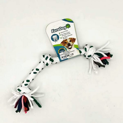 EuroDog Diş İpi Üç Düğüm Yeşil Beyaz Nokta 15 cm EuroDog Diş İpi Üç Düğüm Yeşil Beyaz Nokta 15 cm