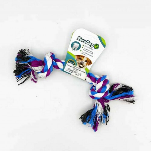 EuroDog Diş İpi İki Düğüm Kalın Mor Mavi Beyaz20cm EuroDog Diş İpi İki Düğüm Kalın Mor Mavi Beyaz20cm