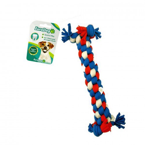 EuroDog Dumbell Diş İpi Beyaz Mavi Kırmızı 24 Cm EuroDog Dumbell Diş İpi Beyaz Mavi Kırmızı 24 Cm