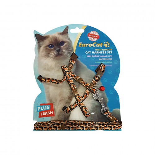 EuroCat Kedi Göğüs Tasması Leopar Desenli EuroCat Kedi Göğüs Tasması Leopar Desenli