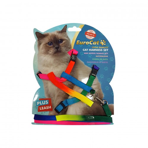 EuroCat Kedi Göğüs Tasması Gökkuşağı Desenli EuroCat Kedi Göğüs Tasması Gökkuşağı Desenli