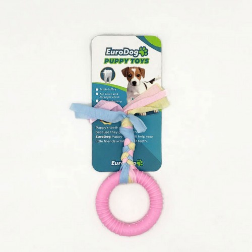 EuroDog Puppy Toys Pembe Halka Diş Kaşıma Oyuncağı EuroDog Puppy Toys Pembe Halka Diş Kaşıma Oyuncağı