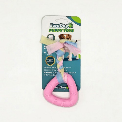 EuroDog Puppy Toys Pembe Üçgen Diş Kaşıma Oyuncağı EuroDog Puppy Toys Pembe Üçgen Diş Kaşıma Oyuncağı