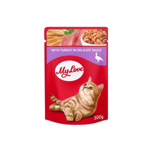 My Love Sos İçinde Hindi Etli Pouch Kedi Maması 100 Gr My Love Sos İçinde Hindi Etli Pouch Kedi Maması 100 Gr