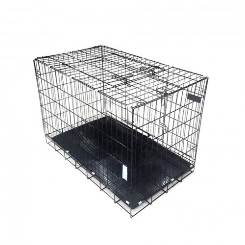 Köpek Kafesi Alt Izgaralı Siyah 92x56x66 cm Köpek Kafesi Alt Izgaralı Siyah 92x56x66 cm