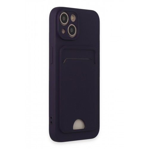 Newface iPhone 14 Kılıf Kelvin Kartvizitli Silikon - Derin Mor Newface iPhone 14 Kılıf Kelvin Kartvizitli Silikon - Derin Mor