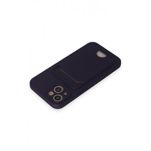 Newface iPhone 14 Kılıf Kelvin Kartvizitli Silikon - Derin Mor Newface iPhone 14 Kılıf Kelvin Kartvizitli Silikon - Derin Mor