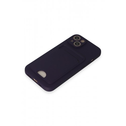 Newface iPhone 14 Kılıf Kelvin Kartvizitli Silikon - Derin Mor Newface iPhone 14 Kılıf Kelvin Kartvizitli Silikon - Derin Mor