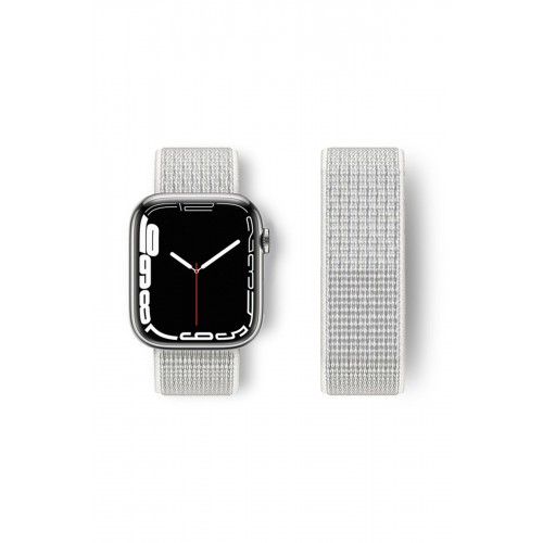 Newface Apple Watch 41mm Hasırlı Cırtcırtlı Kordon - Beyaz Newface Apple Watch 41mm Hasırlı Cırtcırtlı Kordon - Beyaz