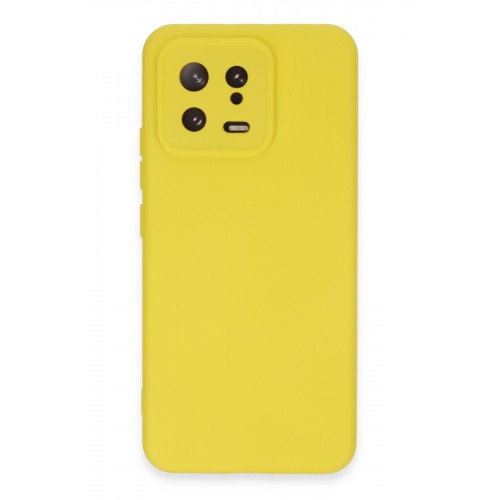 Newface Xiaomi Mi 13 Kılıf Nano içi Kadife Silikon - Sarı Newface Xiaomi Mi 13 Kılıf Nano içi Kadife Silikon - Sarı