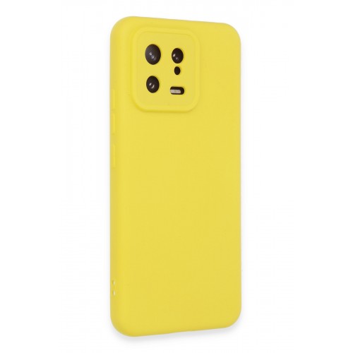 Newface Xiaomi Mi 13 Kılıf Nano içi Kadife Silikon - Sarı Newface Xiaomi Mi 13 Kılıf Nano içi Kadife Silikon - Sarı