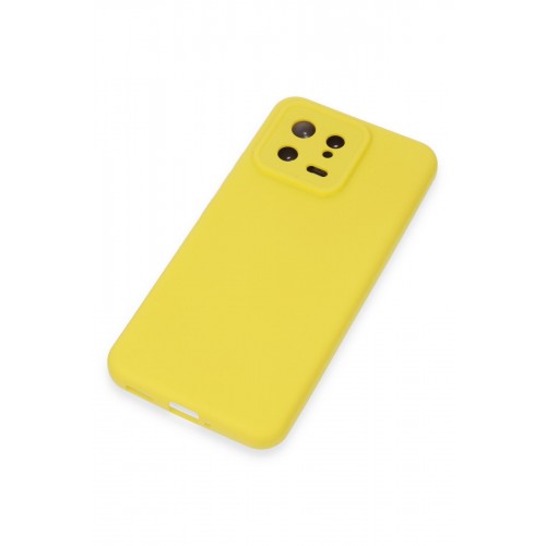 Newface Xiaomi Mi 13 Kılıf Nano içi Kadife Silikon - Sarı Newface Xiaomi Mi 13 Kılıf Nano içi Kadife Silikon - Sarı