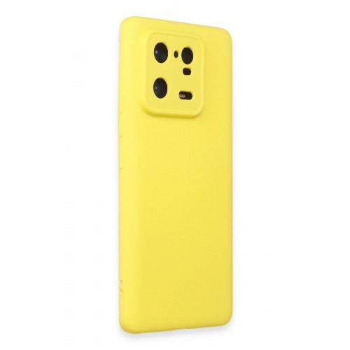 Newface Xiaomi Mi 13 Pro Kılıf Nano içi Kadife Silikon - Sarı Newface Xiaomi Mi 13 Pro Kılıf Nano içi Kadife Silikon - Sarı