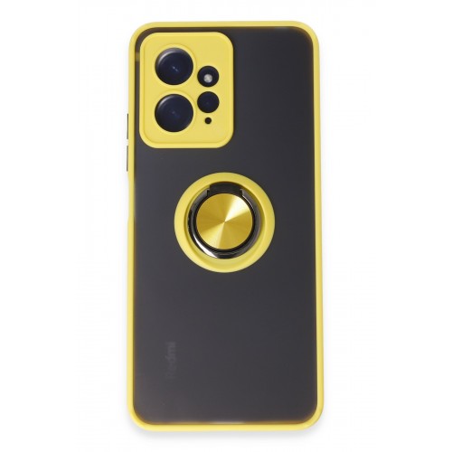 Newface Xiaomi Redmi Note 12 4G Kılıf Montreal Yüzüklü Silikon Kapak - Sarı Newface Xiaomi Redmi Note 12 4G Kılıf Montreal Yüzüklü Silikon Kapak - Sarı