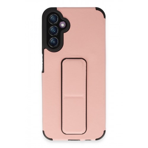 Newface Samsung Galaxy A14 4G Kılıf Mega Standlı Silikon - Pudra Newface Samsung Galaxy A14 4G Kılıf Mega Standlı Silikon - Pudra