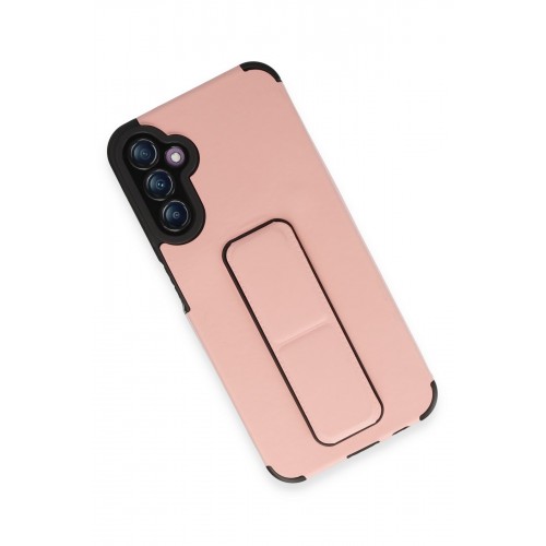 Newface Samsung Galaxy A14 4G Kılıf Mega Standlı Silikon - Pudra Newface Samsung Galaxy A14 4G Kılıf Mega Standlı Silikon - Pudra