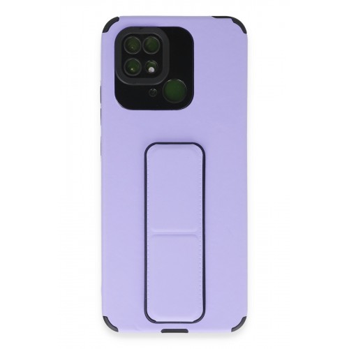 Newface Xiaomi Redmi 10C Kılıf Mega Standlı Silikon - Lila Newface Xiaomi Redmi 10C Kılıf Mega Standlı Silikon - Lila