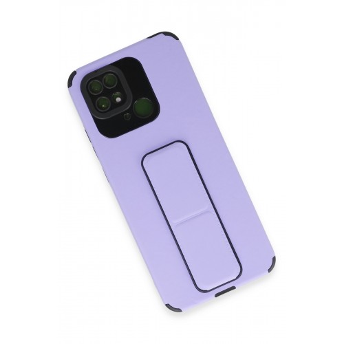 Newface Xiaomi Redmi 10C Kılıf Mega Standlı Silikon - Lila Newface Xiaomi Redmi 10C Kılıf Mega Standlı Silikon - Lila