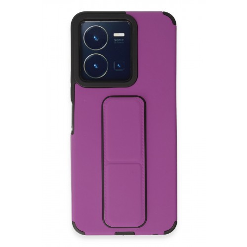Newface Vivo Y22S Kılıf Mega Standlı Silikon - Mor Newface Vivo Y22S Kılıf Mega Standlı Silikon - Mor