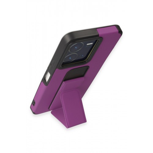 Newface Vivo Y22S Kılıf Mega Standlı Silikon - Mor Newface Vivo Y22S Kılıf Mega Standlı Silikon - Mor