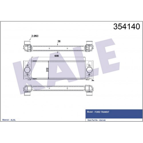 TURBO INTERCOOLER RADYATORU FORD TRANSIT 2.2 135 140PS 11 3.2 200PS TDCI 06