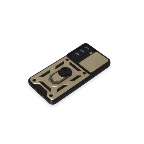 Newface Samsung Galaxy S21 FE Kılıf Pars Lens Yüzüklü Silikon - Gold Newface Samsung Galaxy S21 FE Kılıf Pars Lens Yüzüklü Silikon - Gold
