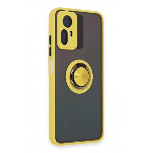 Newface Xiaomi Redmi Note 12S Kılıf Montreal Yüzüklü Silikon Kapak - Sarı Newface Xiaomi Redmi Note 12S Kılıf Montreal Yüzüklü Silikon Kapak - Sarı