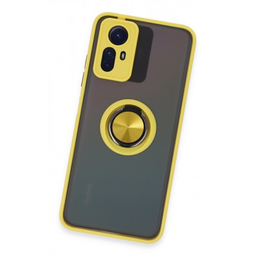 Newface Xiaomi Redmi Note 12S Kılıf Montreal Yüzüklü Silikon Kapak - Sarı Newface Xiaomi Redmi Note 12S Kılıf Montreal Yüzüklü Silikon Kapak - Sarı