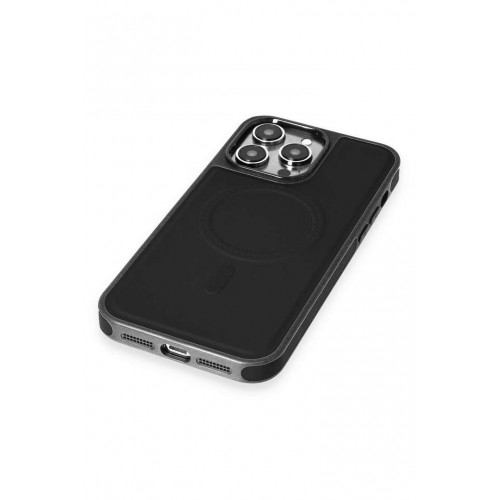 Newface iPhone 13 Pro Max Kılıf Ozzi Magsafe Deri Kapak - Siyah Newface iPhone 13 Pro Max Kılıf Ozzi Magsafe Deri Kapak - Siyah