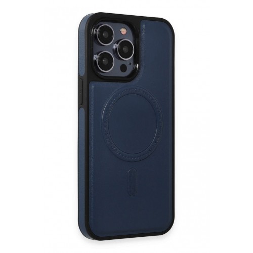 Newface iPhone 13 Pro Max Kılıf Ozzi Magsafe Deri Kapak - Lacivert Newface iPhone 13 Pro Max Kılıf Ozzi Magsafe Deri Kapak - Lacivert