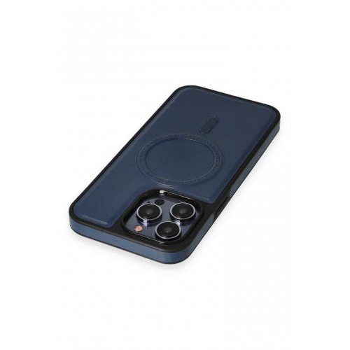 Newface iPhone 13 Pro Max Kılıf Ozzi Magsafe Deri Kapak - Lacivert Newface iPhone 13 Pro Max Kılıf Ozzi Magsafe Deri Kapak - Lacivert