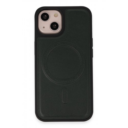 Newface iPhone 14 Kılıf Ozzi Magsafe Deri Kapak - Koyu Yeşil Newface iPhone 14 Kılıf Ozzi Magsafe Deri Kapak - Koyu Yeşil