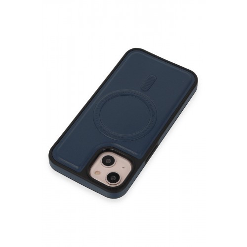 Newface iPhone 14 Kılıf Ozzi Magsafe Deri Kapak - Lacivert Newface iPhone 14 Kılıf Ozzi Magsafe Deri Kapak - Lacivert