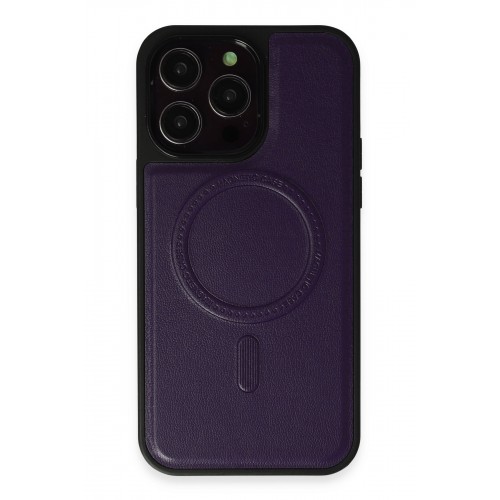 Newface iPhone 14 Pro Max Kılıf Ozzi Magsafe Deri Kapak - Derin Mor Newface iPhone 14 Pro Max Kılıf Ozzi Magsafe Deri Kapak - Derin Mor