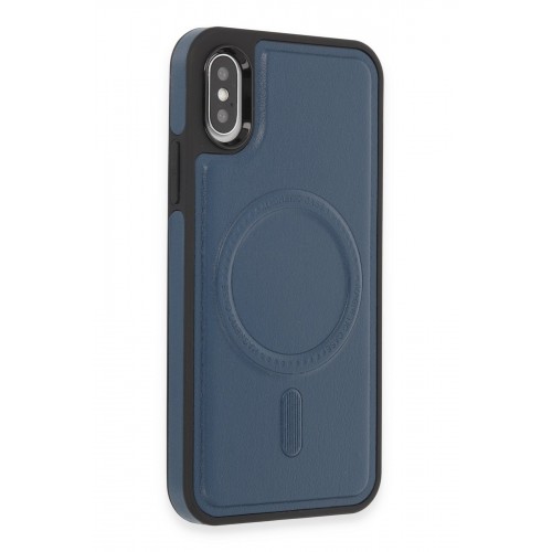 Newface iPhone X Kılıf Ozzi Magsafe Deri Kapak - Lacivert Newface iPhone X Kılıf Ozzi Magsafe Deri Kapak - Lacivert