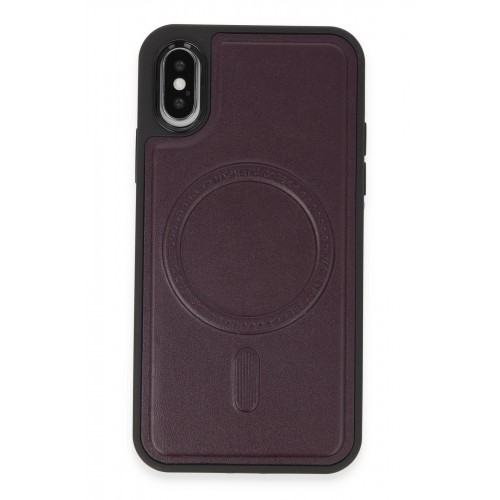Newface iPhone X Kılıf Ozzi Magsafe Deri Kapak - Derin Mor Newface iPhone X Kılıf Ozzi Magsafe Deri Kapak - Derin Mor