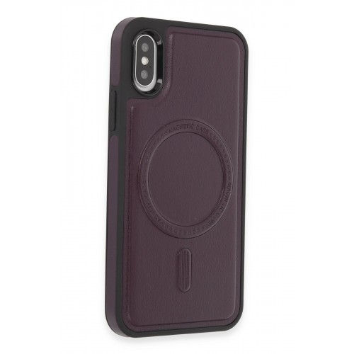 Newface iPhone X Kılıf Ozzi Magsafe Deri Kapak - Derin Mor Newface iPhone X Kılıf Ozzi Magsafe Deri Kapak - Derin Mor