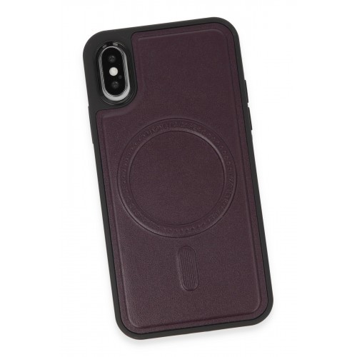 Newface iPhone X Kılıf Ozzi Magsafe Deri Kapak - Derin Mor Newface iPhone X Kılıf Ozzi Magsafe Deri Kapak - Derin Mor
