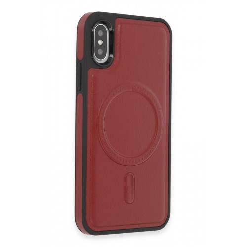 Newface iPhone XS Kılıf Ozzi Magsafe Deri Kapak - Kırmızı Newface iPhone XS Kılıf Ozzi Magsafe Deri Kapak - Kırmızı