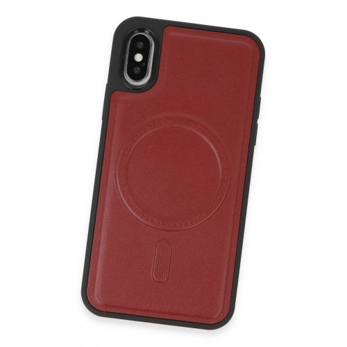 Newface iPhone XS Kılıf Ozzi Magsafe Deri Kapak - Kırmızı Newface iPhone XS Kılıf Ozzi Magsafe Deri Kapak - Kırmızı