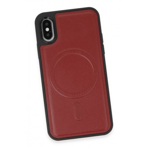 Newface iPhone XS Kılıf Ozzi Magsafe Deri Kapak - Kırmızı Newface iPhone XS Kılıf Ozzi Magsafe Deri Kapak - Kırmızı